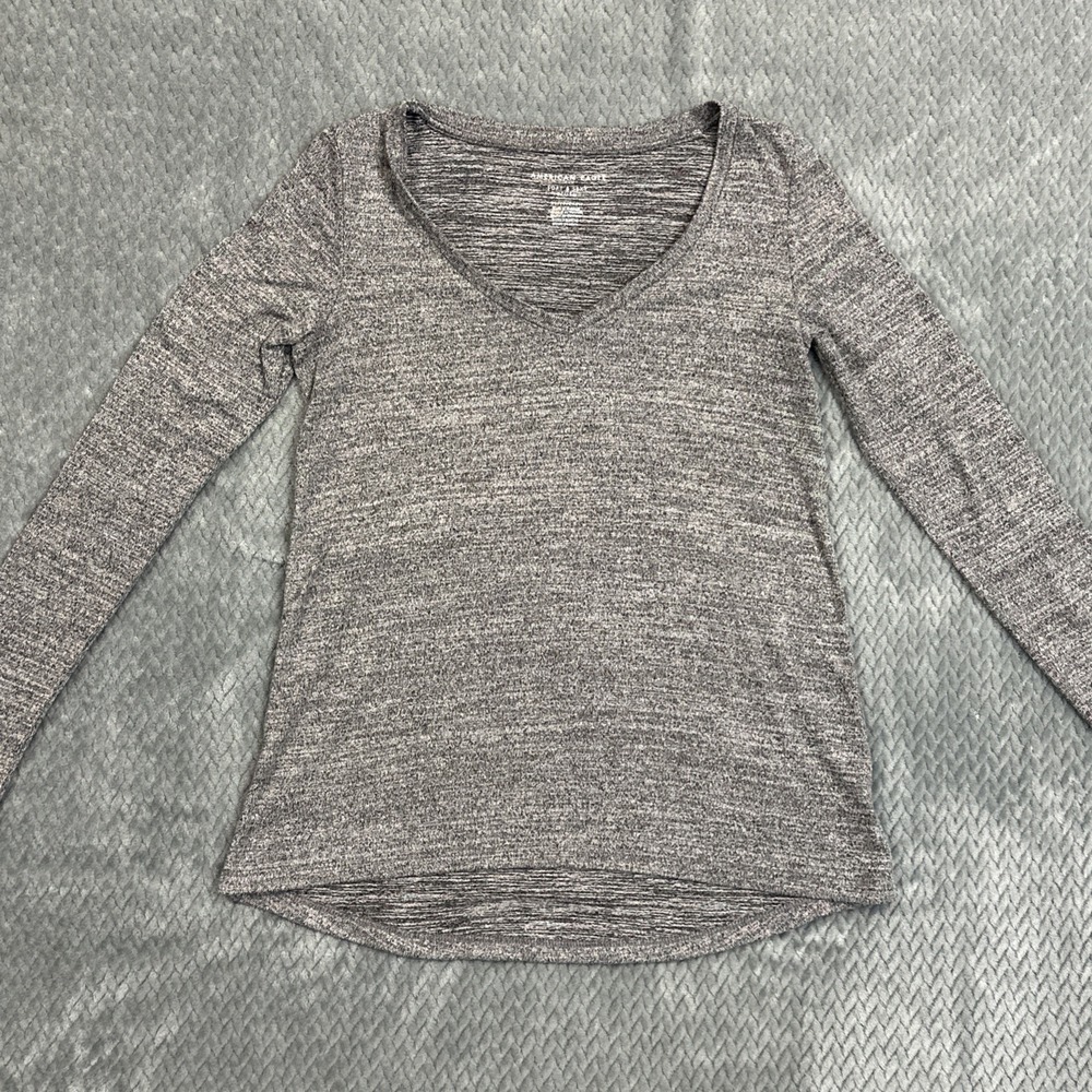 American Eagle Women's XS Soft And Sexy Plush Long Sleeve Shirt Junior Basic Top